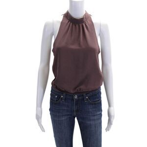 G F Collection Womens Tie Bottom Sleeveless Tank Top Purple Size Small